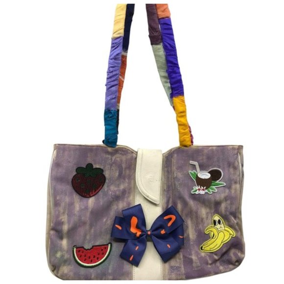 FENDI Vintage Tote Bag Customized W Bow tie and fr - Picture 1 of 8